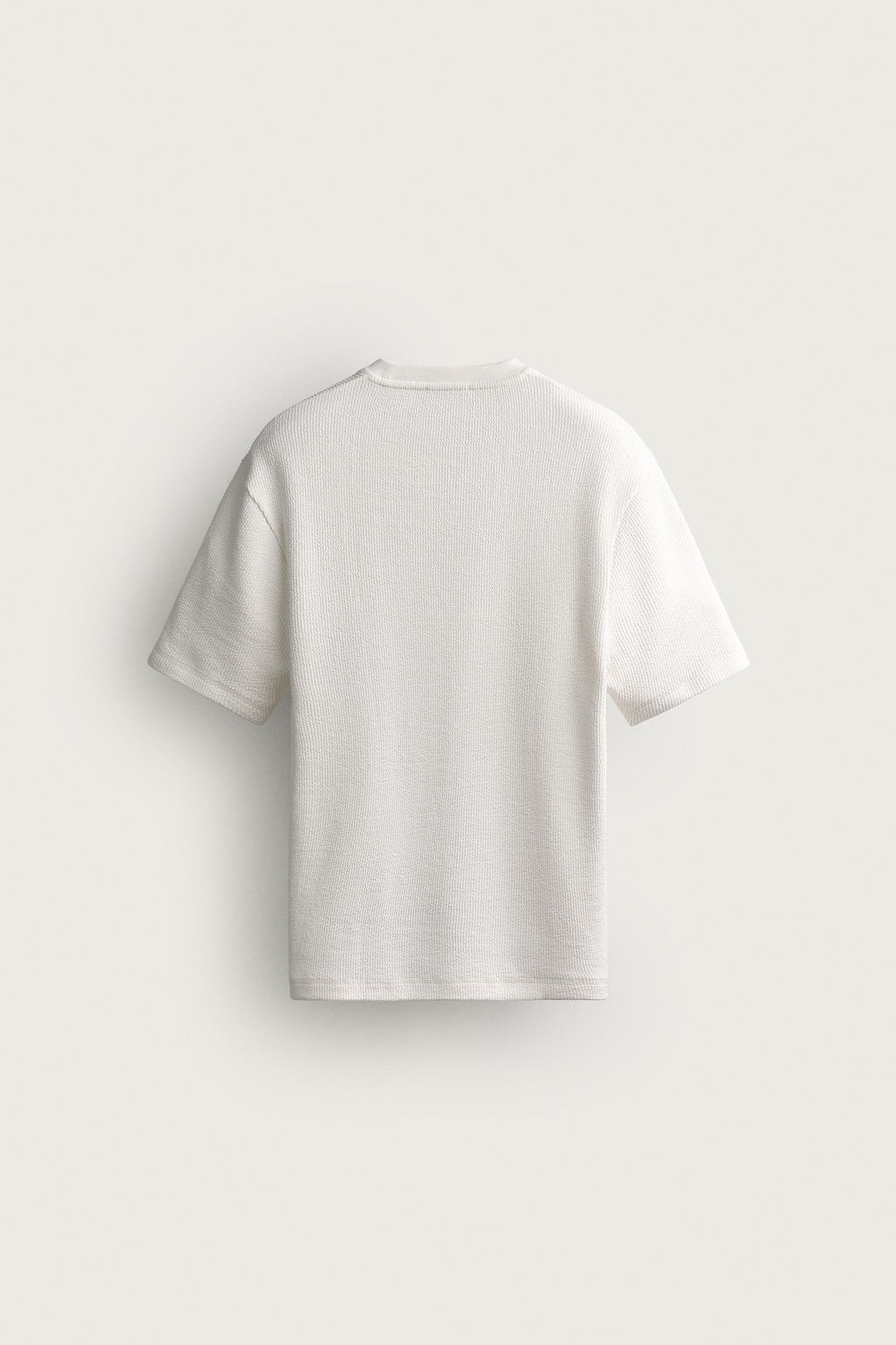 CAMISETA REGULAR FIT SEERSUCKER / Blanco roto - Zara фото 8