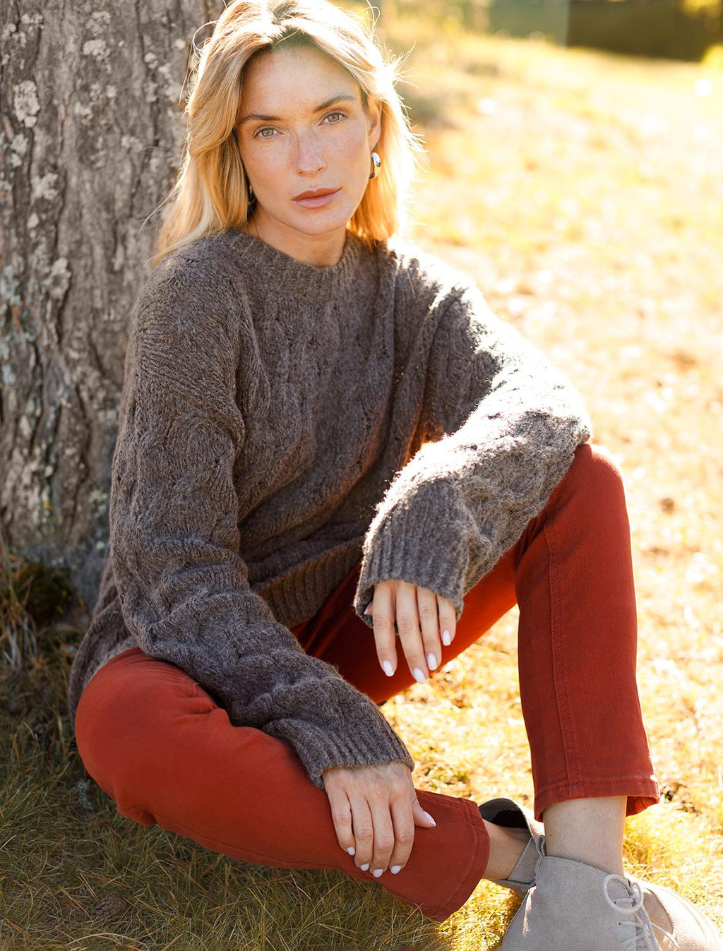 VILATTE / Джемпер крупной вязки из уютной пряжи с ангорой и мохером фото 7