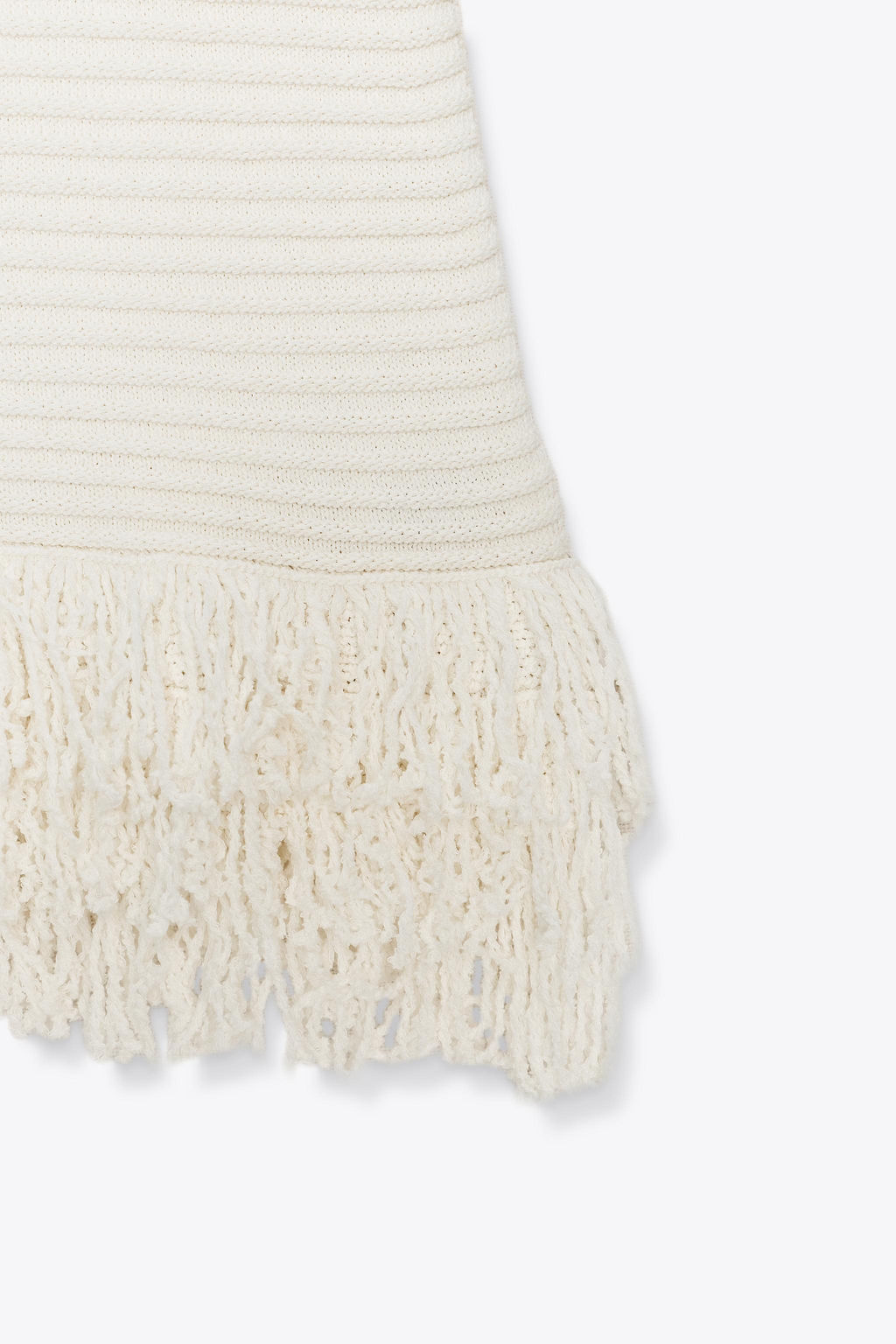 CHECK KNIT FRINGED DRESS - Zara фото 8