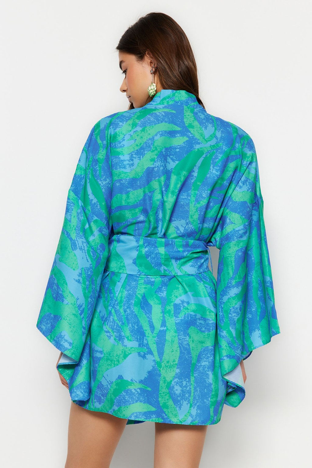 Soyut Desenli Dokuma Plaj Mini Kusakl? Kimono&Kaftan TBESS23KM00024