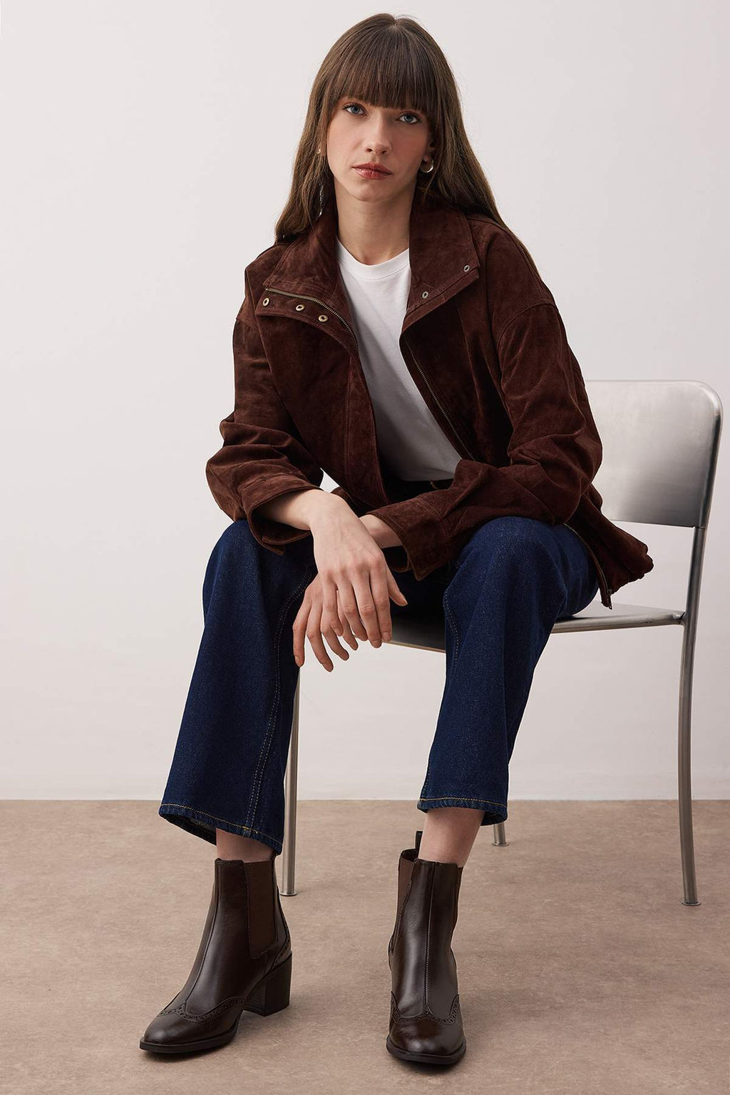 Kahverengi Lastik Detayl? Kad?n 6,5 cm Blok Topuklu Bot TAKAW26BO00089