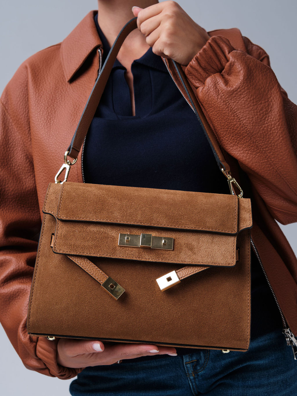 Замшевая сумка Rachel DBR 31361 cветло-коричневый  фото 3