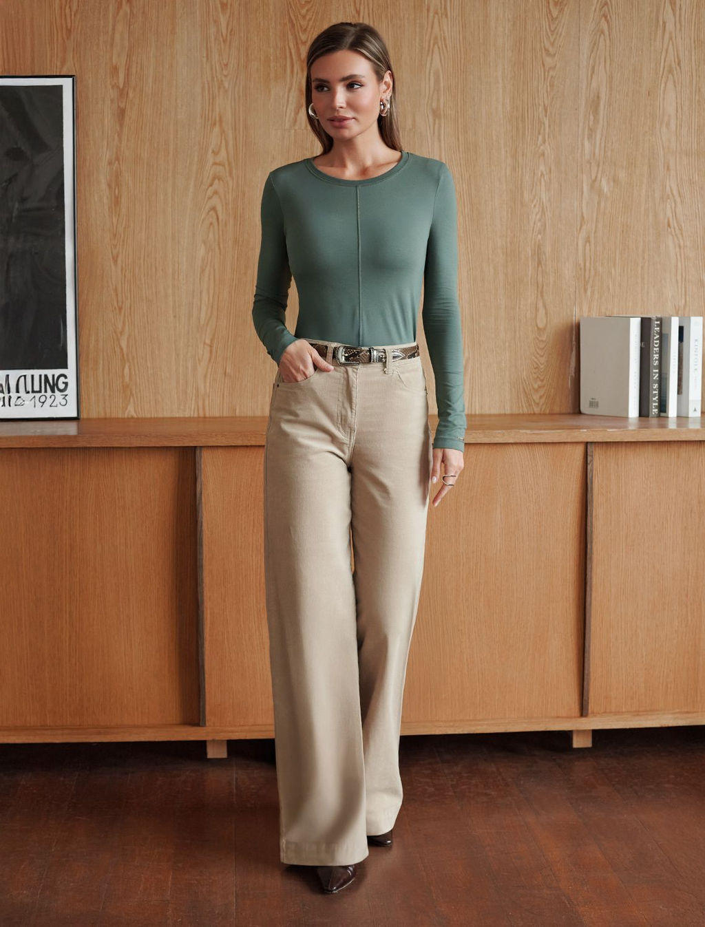 Брюки из эластичного микро-вельвета