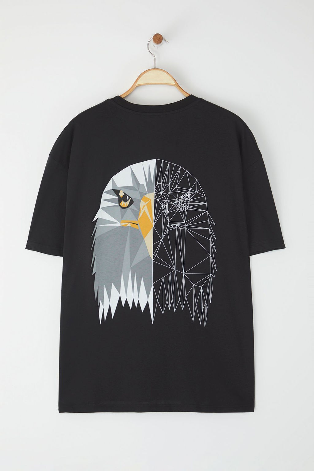TRENDYOL MAN Siyah Oversize/Genis Kesim S?rt Hayvan Bask?l? %100 Pamuk T-Shirt TMNSS25TS00117 - Trendyolmilla фото 2