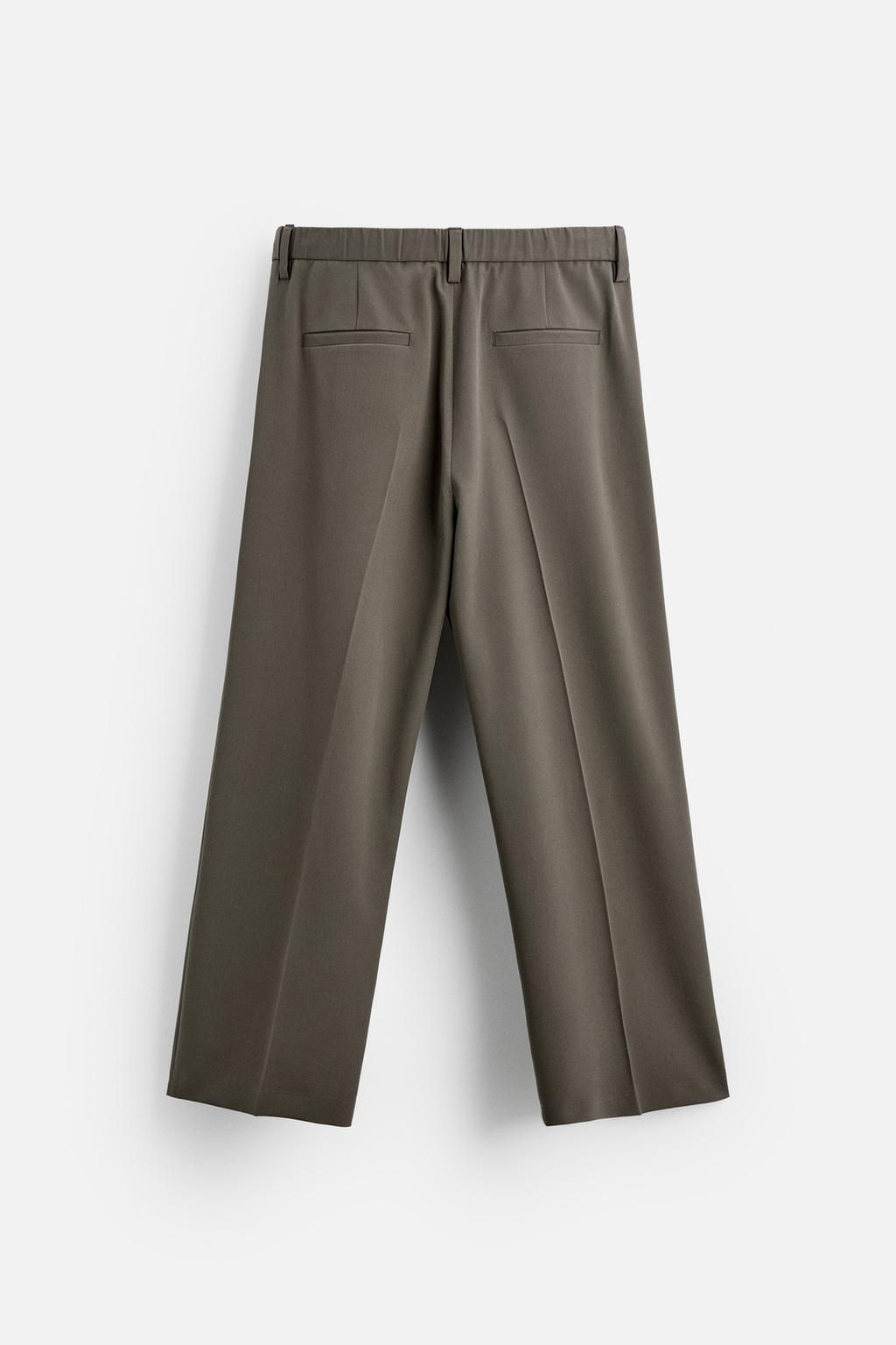 STRAIGHT-LEG JOGGER WAIST TROUSERS - Zara фото 7