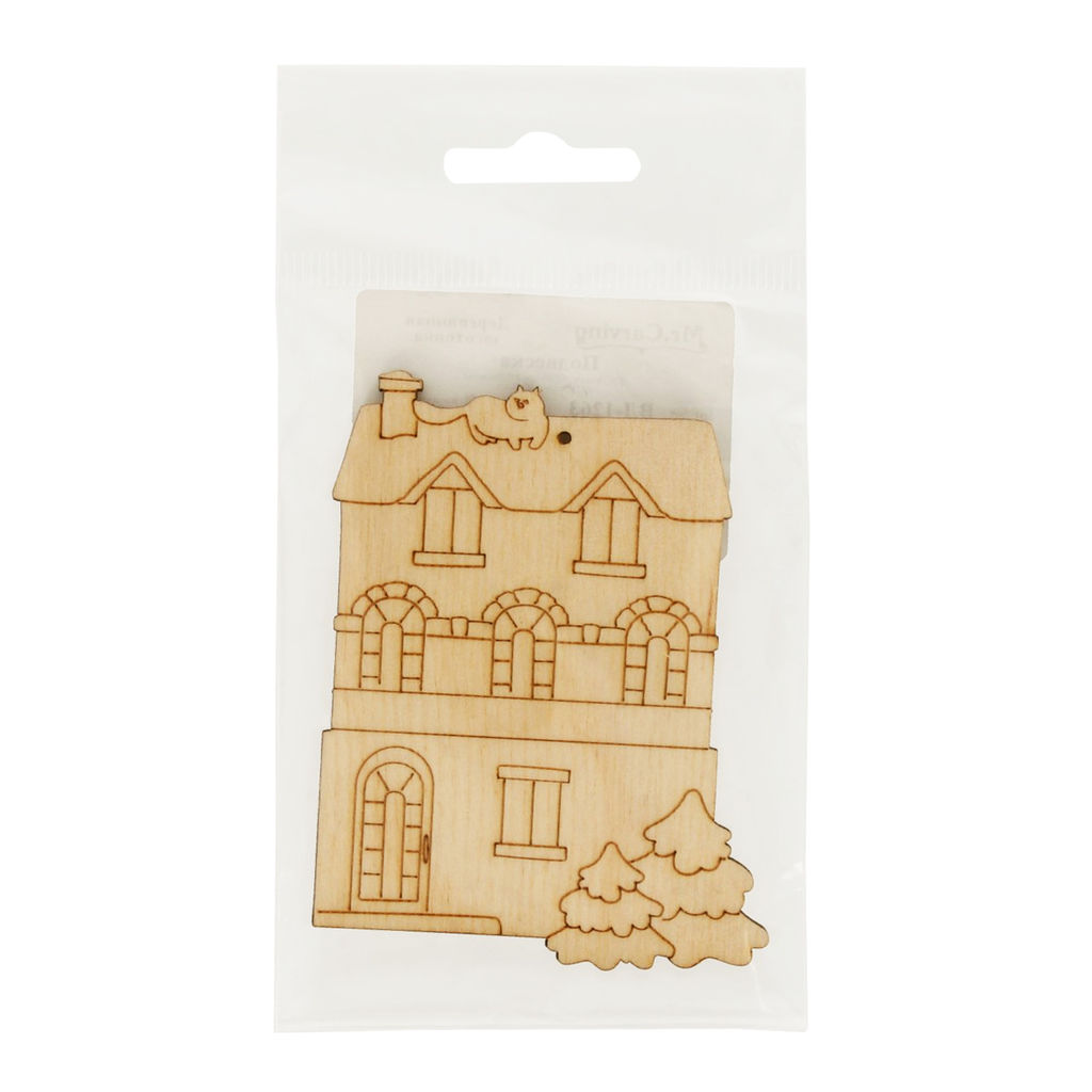 Заготовка для декорирования Mr. Carving ВД-1263 Подвеска Домик фанера 0.3 см 01 Домик 4.5*9  фото 5
