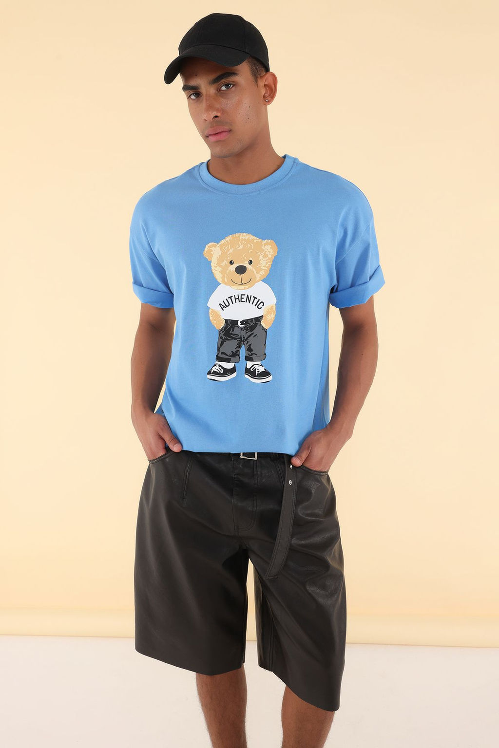 TRENDYOL MAN Ekru Unisex Oversize/Genis Kesim Ay?c?k Bask?l? %100 Pamuklu T-Shirt TMNSS25TS00158 - Trendyolmilla фото 20