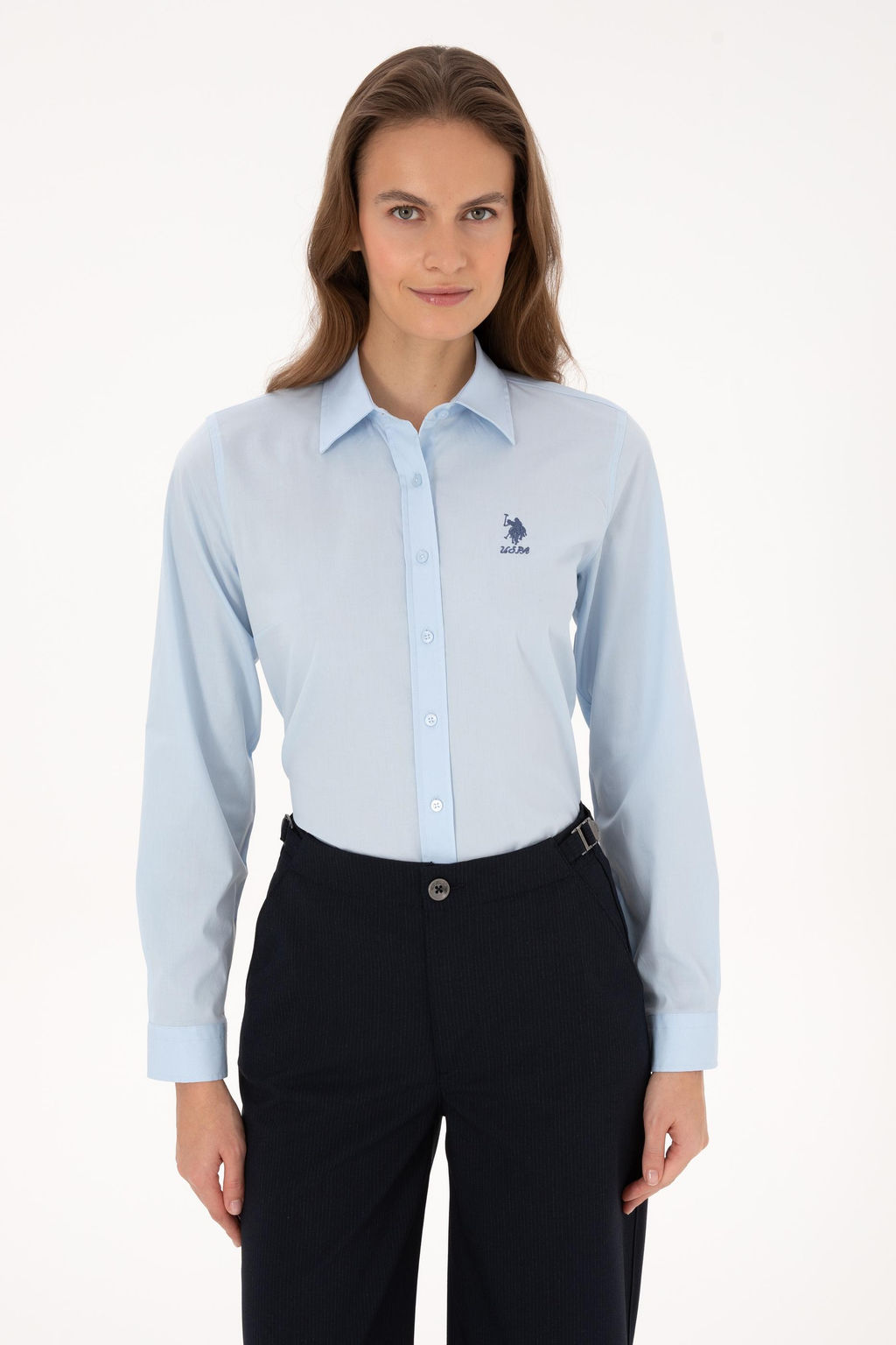 Kad_n A__k Mavi Uzun Kollu Basic G_mlek - U.s. polo assn фото 3