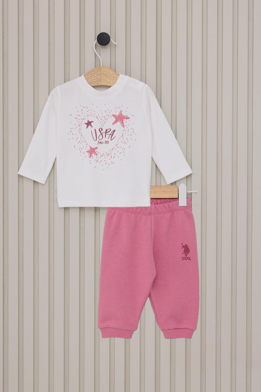 K_z Bebek Pembe 3l_ Pijama Tak_m_ Sepette S_rpriz _ndirim - U.s. polo assn фото 3