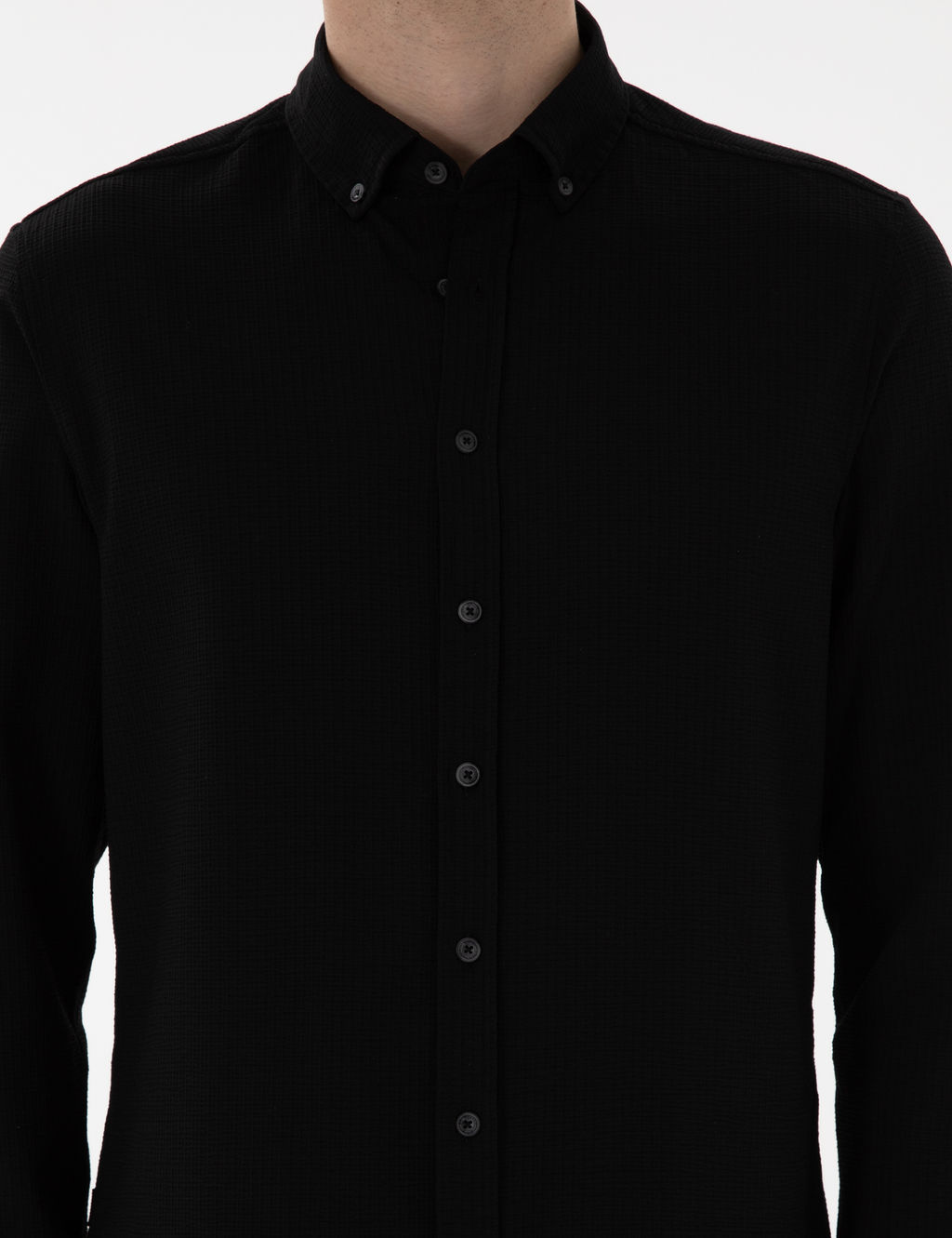 Siyah Slim Fit Uzun Kollu G_mlek