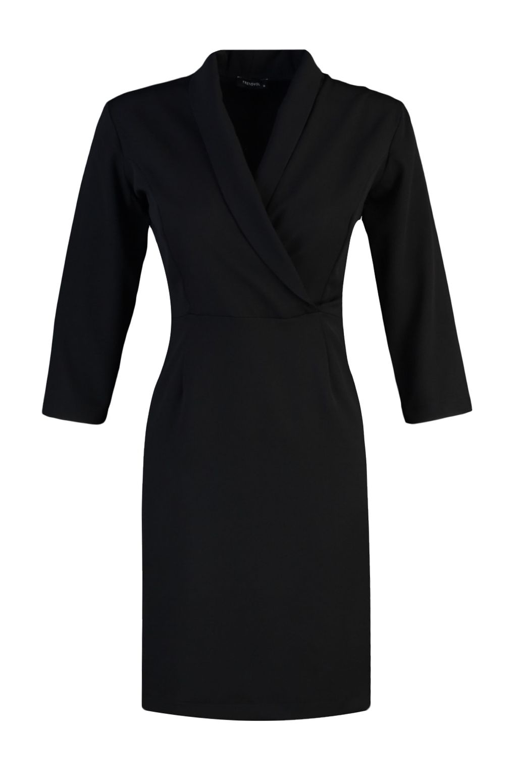 TRENDYOLMILLA Siyah A Kesim Ceket Yaka Mini Dokuma Elbise TWOAW23EL00384 фото 12