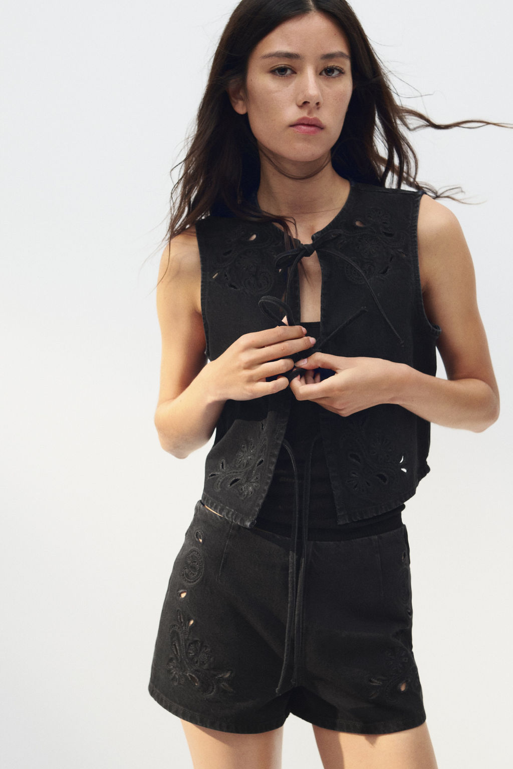 Chaleco denim con lazadas - H&m фото 4