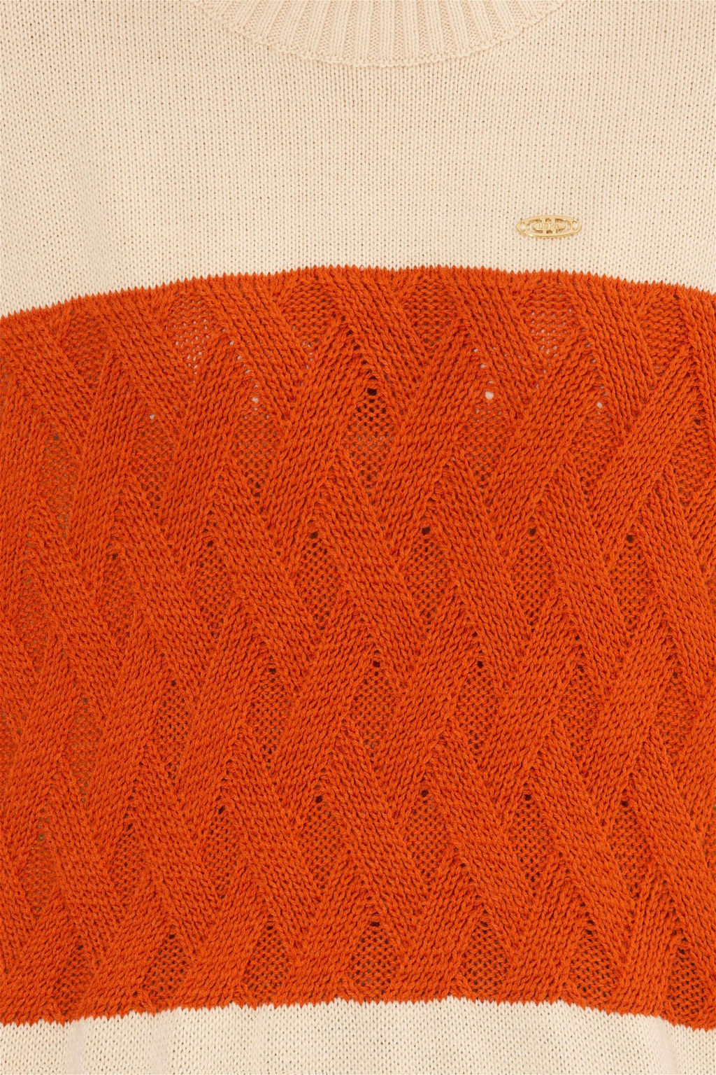 U. S. Polo Assn Женский кремовый меланжевый свитер с круглым вырезом - U.s. polo assn фото 12