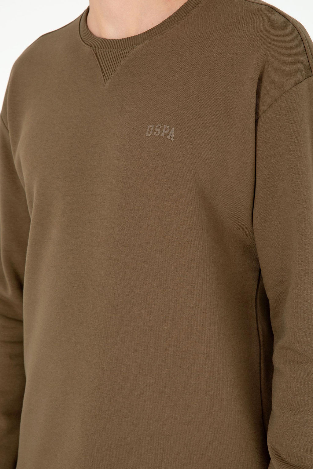 Мужской базовый свитшот цвета хаки - U.s. polo assn фото 7