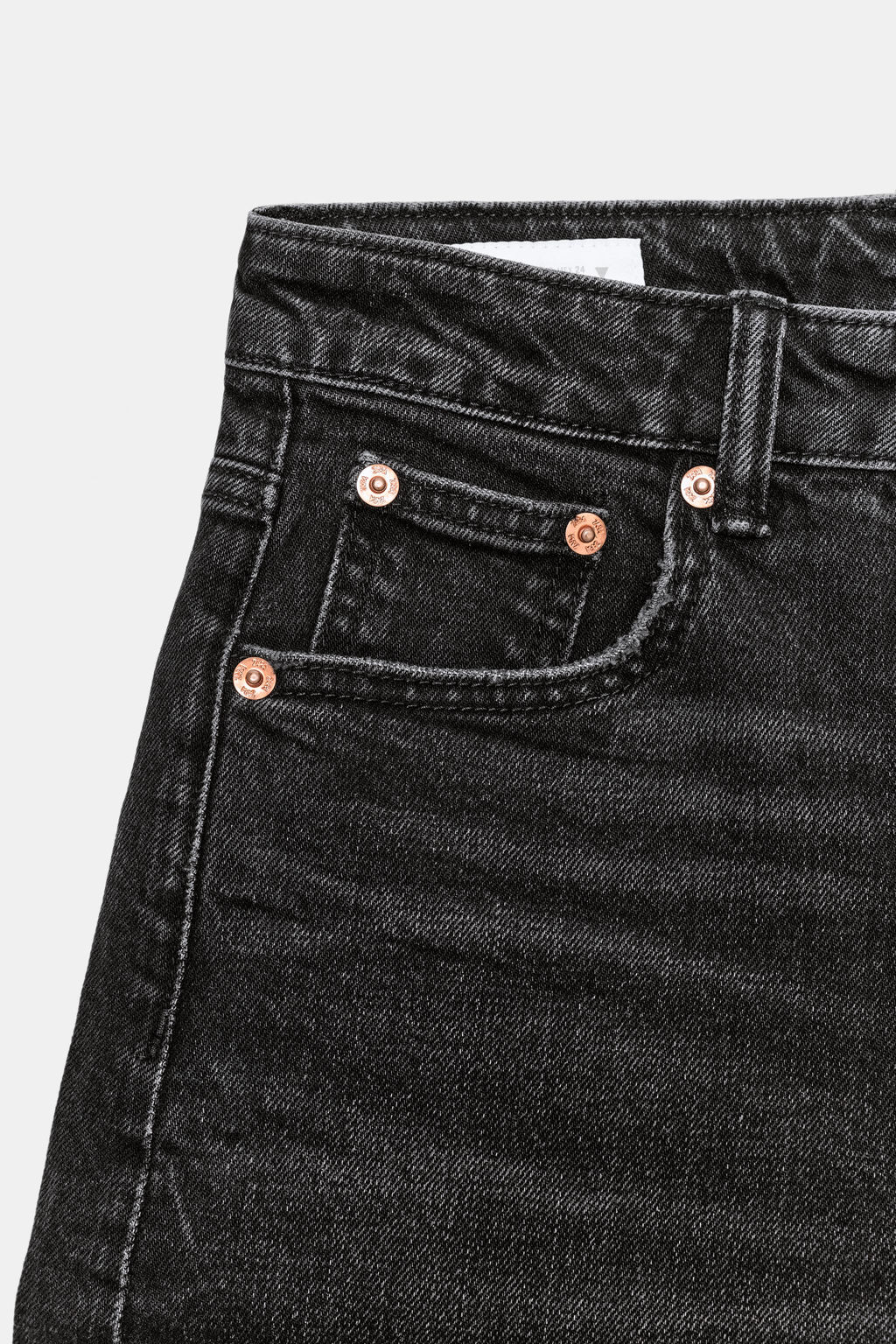 BERMUDA DENIM TRF MOM FIT TIRO ALTO / Gris antracita - Zara фото 7