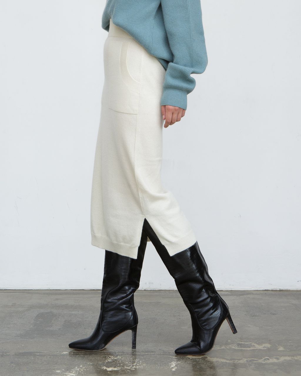 Юбка кашемировая 8024 бежевая