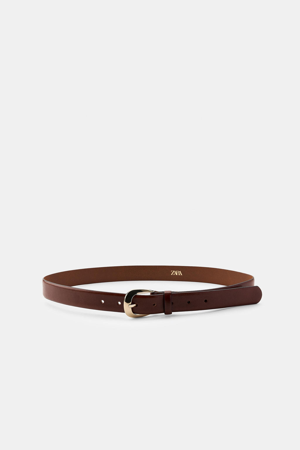 100% LEATHER BELT WITH OVAL BUCKLE - Zara фото 3
