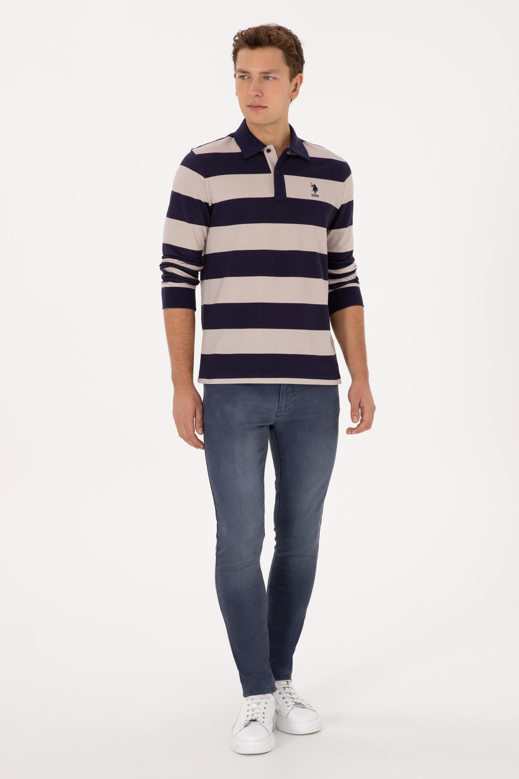 Erkek Regular Fit Polo Yaka _izgili M_rd_m Sweatshirt - U.s. polo assn фото 4