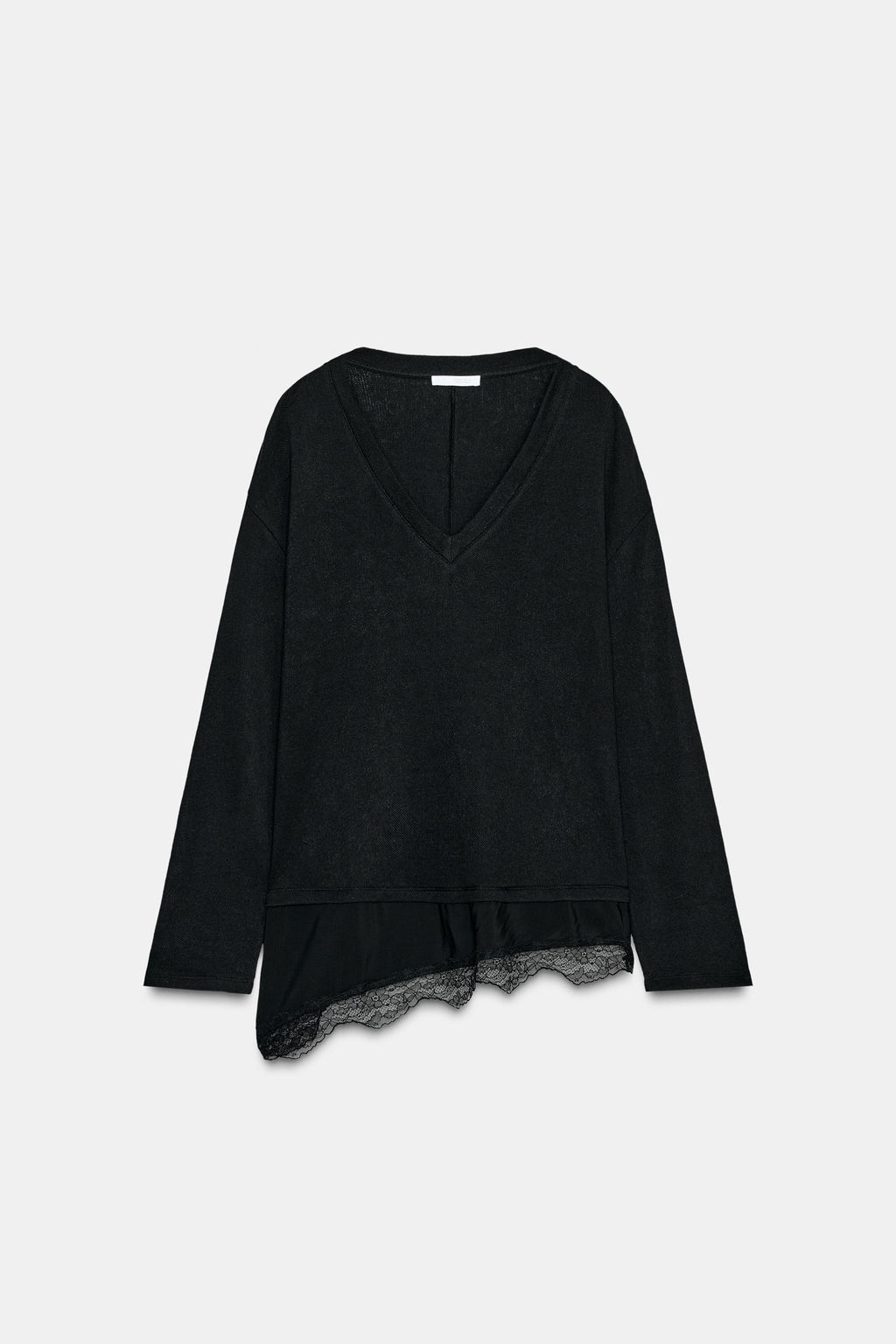 CAMISETA COMBINADA ENCAJE / Negro - Zara фото 5