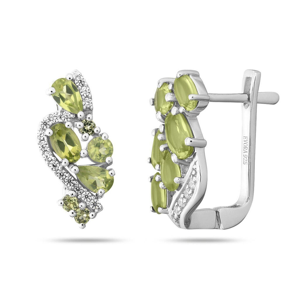 Серьги, перидот, Мари