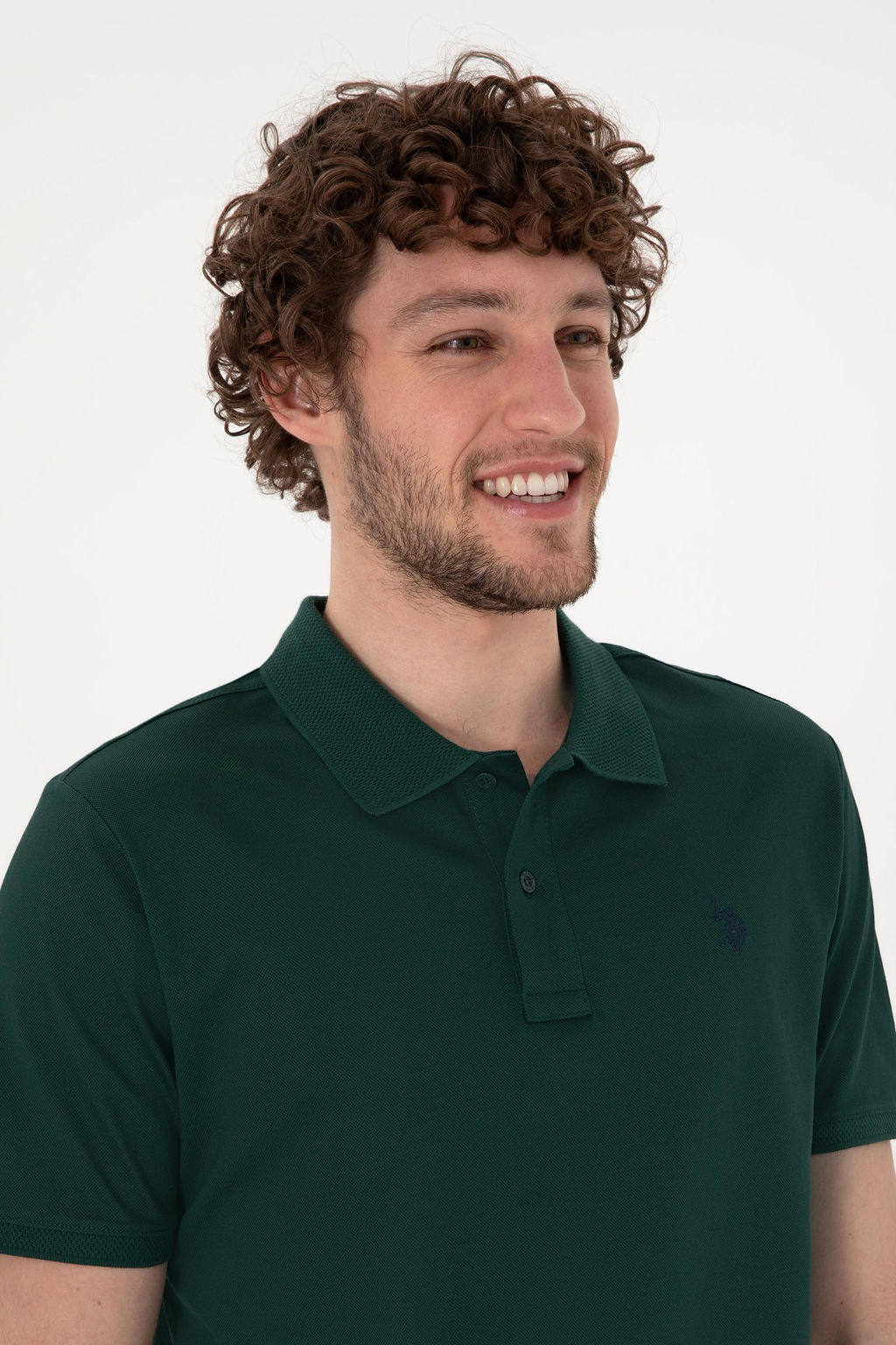 Erkek Regular Fit Polo Yaka Koyu Ye_il Basic Ti__rt Sepette S_rpriz _ndirim - U.s. polo assn фото 2