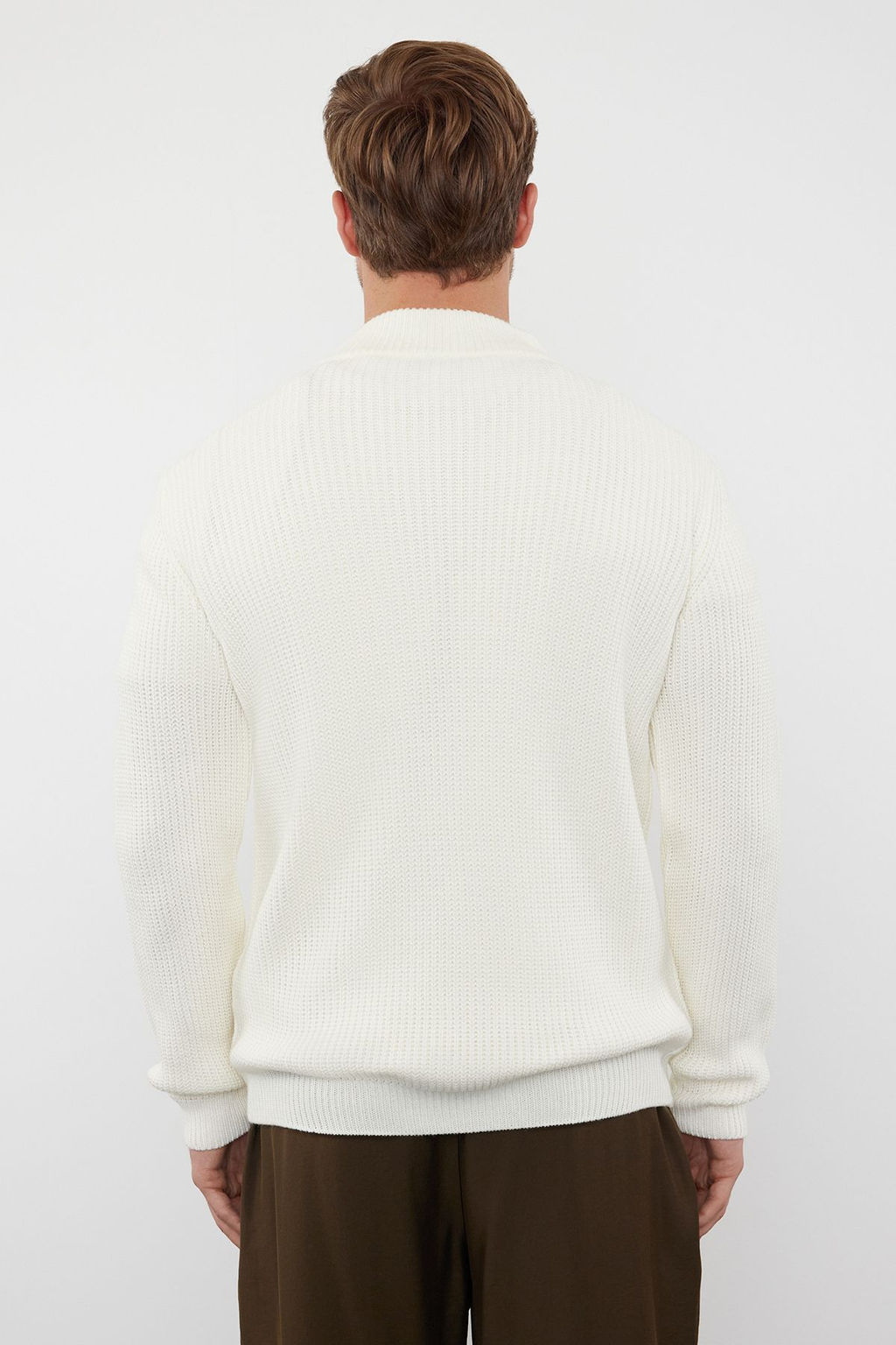 TRENDYOL MAN Indigo Casual Regular Yar?m Bal?kc? Yaka Duz Triko Kazak TMNAW22KZ1908 - Trendyolmilla фото 48