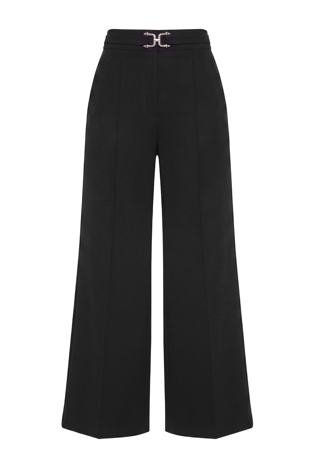 Siyah Toka Detayl_ Wide Leg/Geni_ Pa_a Kuma_ Pantolon TWOAW27PL00033