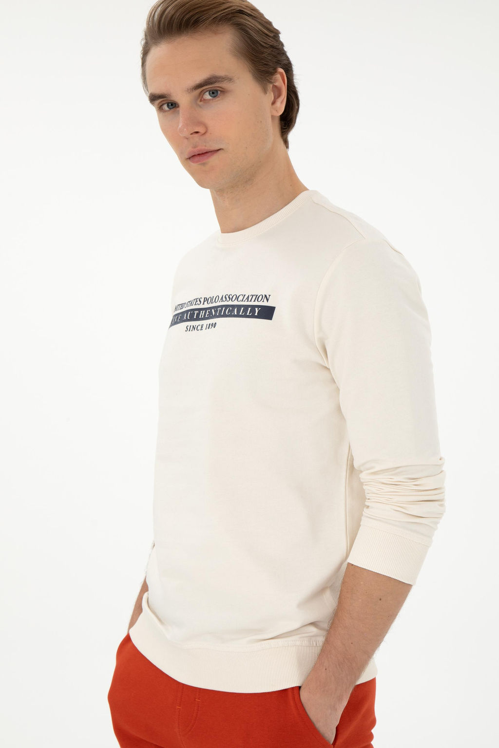 Мужской кремовый свитшот Неожиданная скидка в корзине - U.s. polo assn фото 10