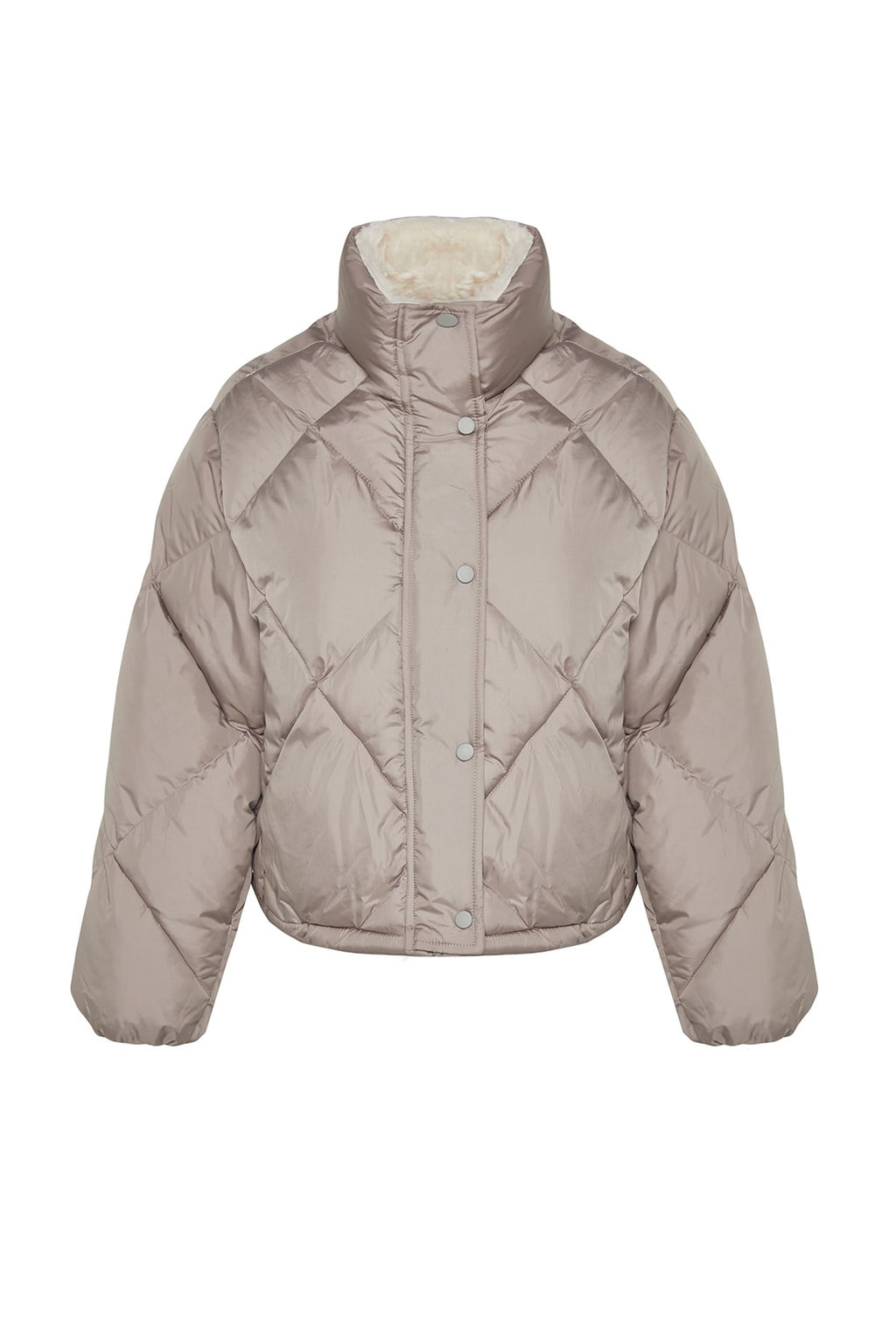 TRENDYOLMILLA Siyah Oversize Pelus Yaka Detayl? Su Itici Sisme Mont TWOAW24MO00008 фото 6