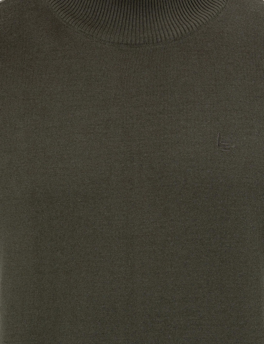 Базовый трикотажный свитер приталенного кроя цвета хаки-полурыбака Fisherman - Cacharel фото 12