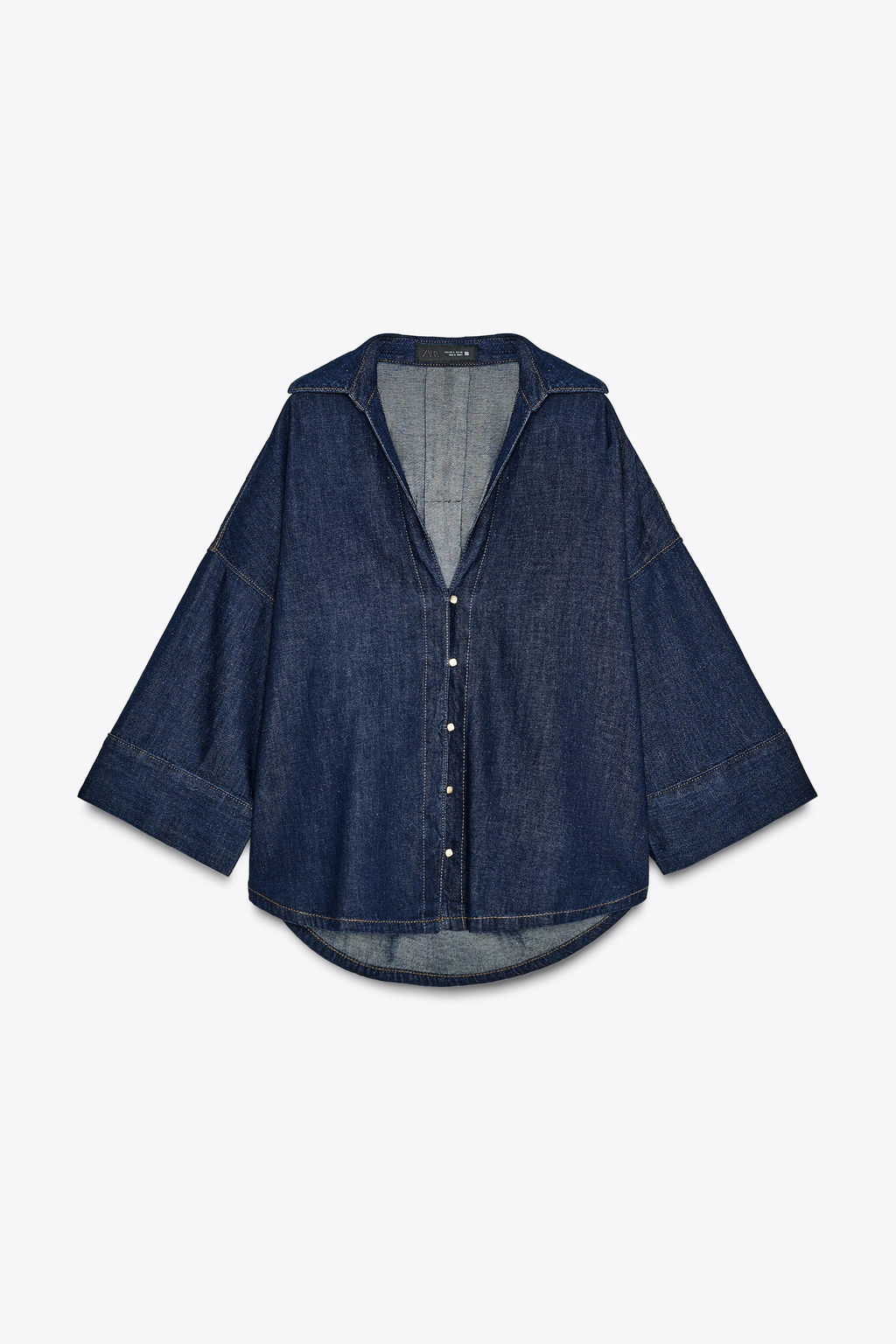 DENIM EFFECT BUTTON-UP SHIRT - Zara фото 4