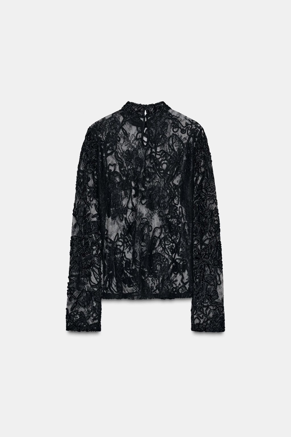 LONG SLEEVE LACE TOP - Zara фото 5