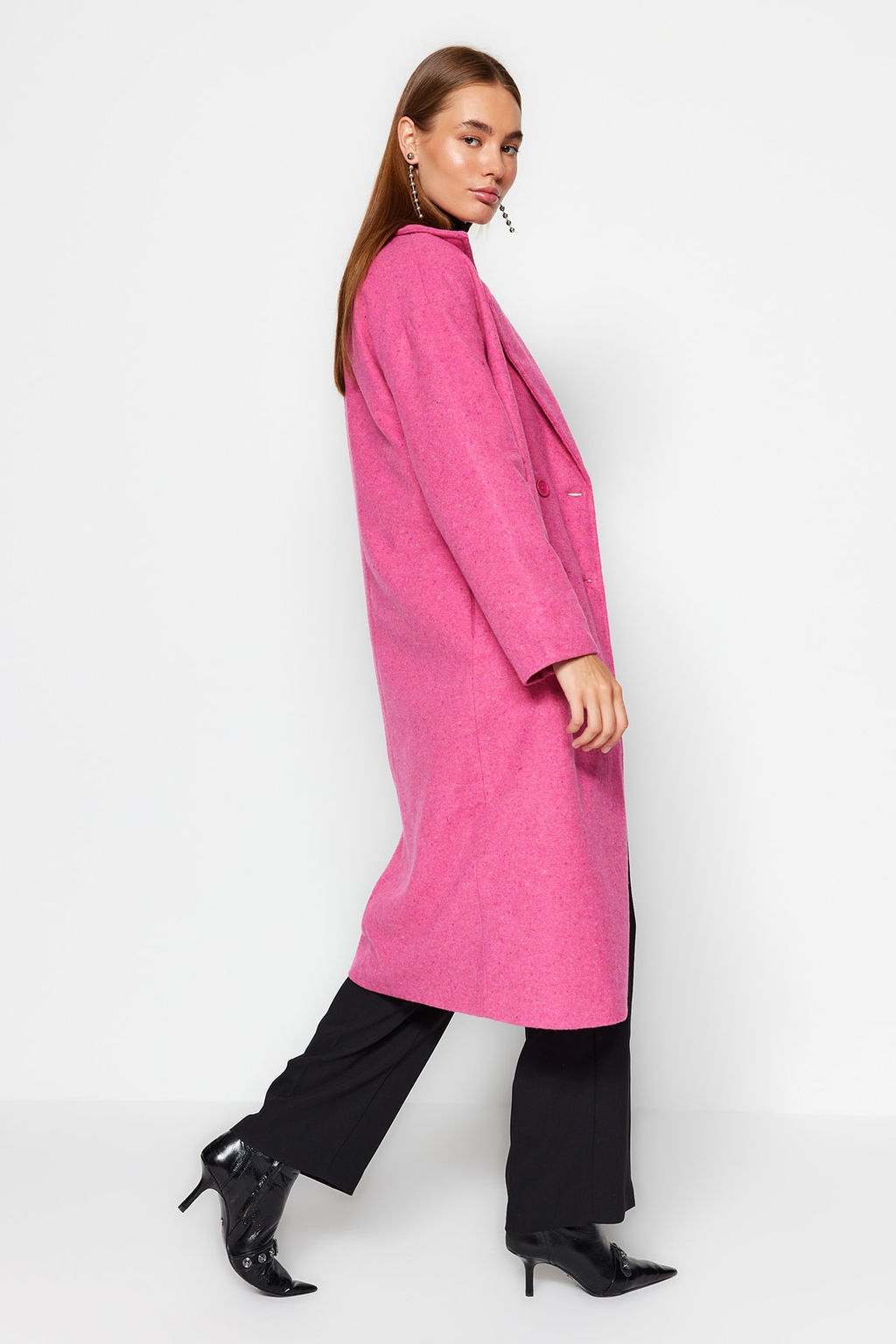 Fusya Oversize Genis Kesim Uzun Yunlu Kase Kaban TWOAW21KB0038