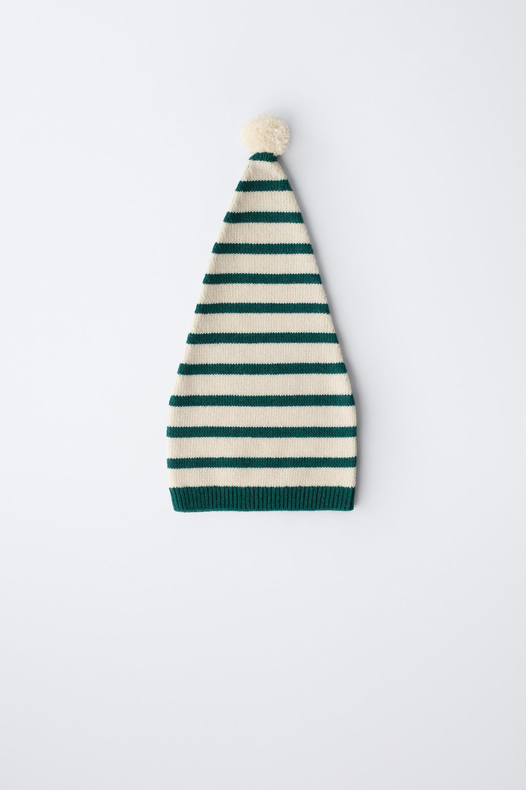 0 MONTHS - 14 YEARS/ STRIPED KNIT POMPOM BEANIE WITH WOOL