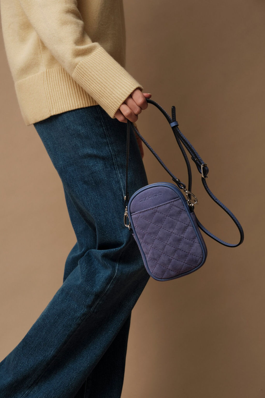 Сумка замшевая Azaro 30832 сиреневый закат