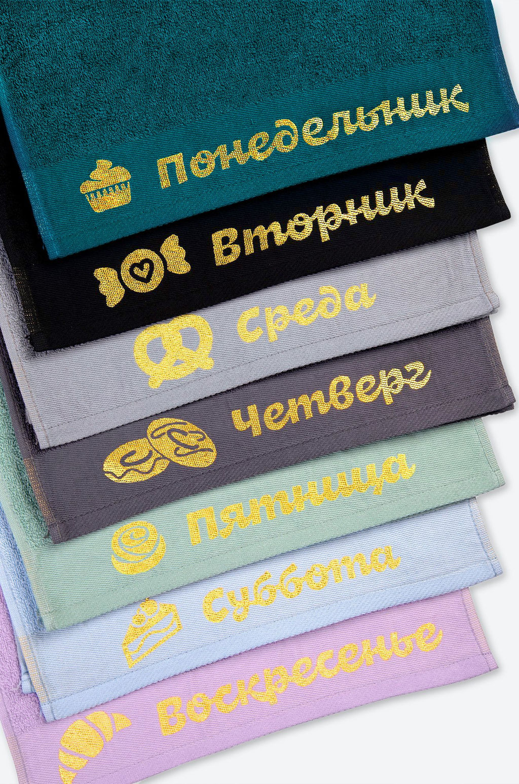 Набор махровых полотенец неделька 7 шт Happy Fox Home