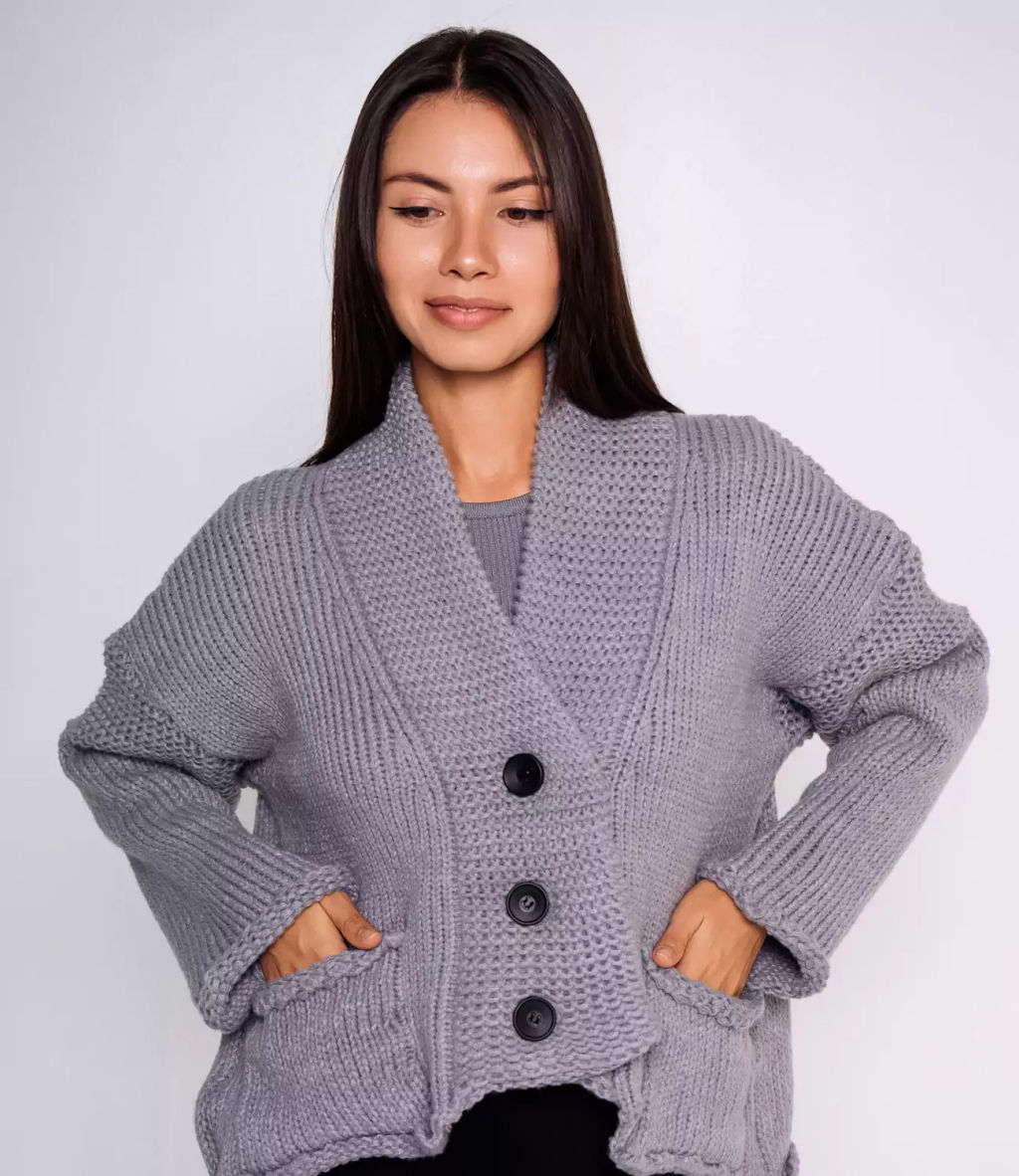 Кардиган #КТ45740, серый