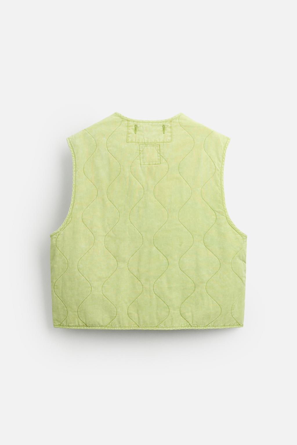 FADED PRINT QUILTED GILET - Zara фото 7