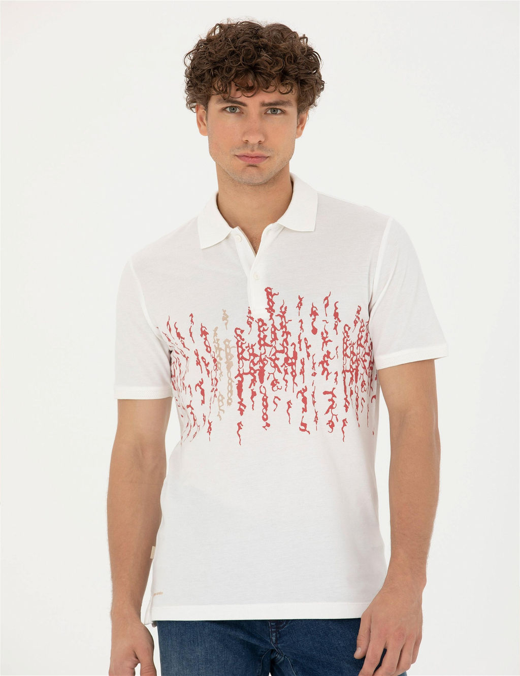 Ekru Slim Fit Polo Yaka Ti__rt - Pierre cardin фото 3