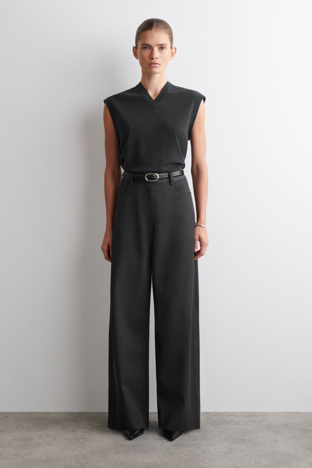 PANTALONES REGULAR FIT WIDE LEG MEZCLA LANA - H&m фото 3