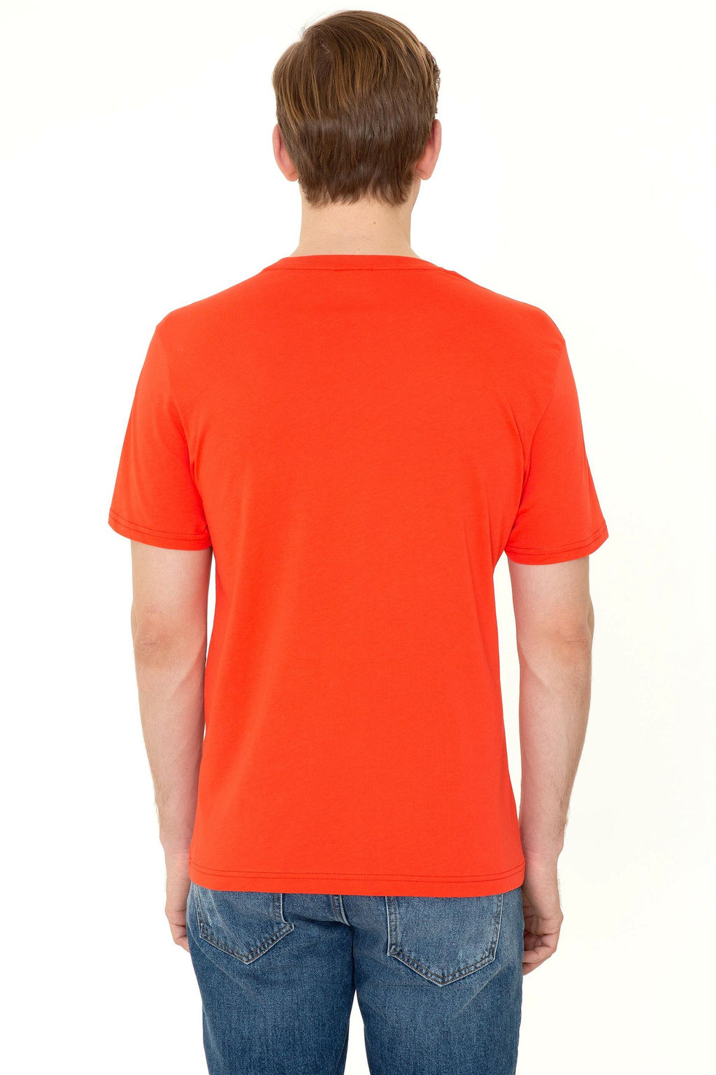 Мужская светло-красная футболка с круглым вырезом Basic - U.s. polo assn фото 12