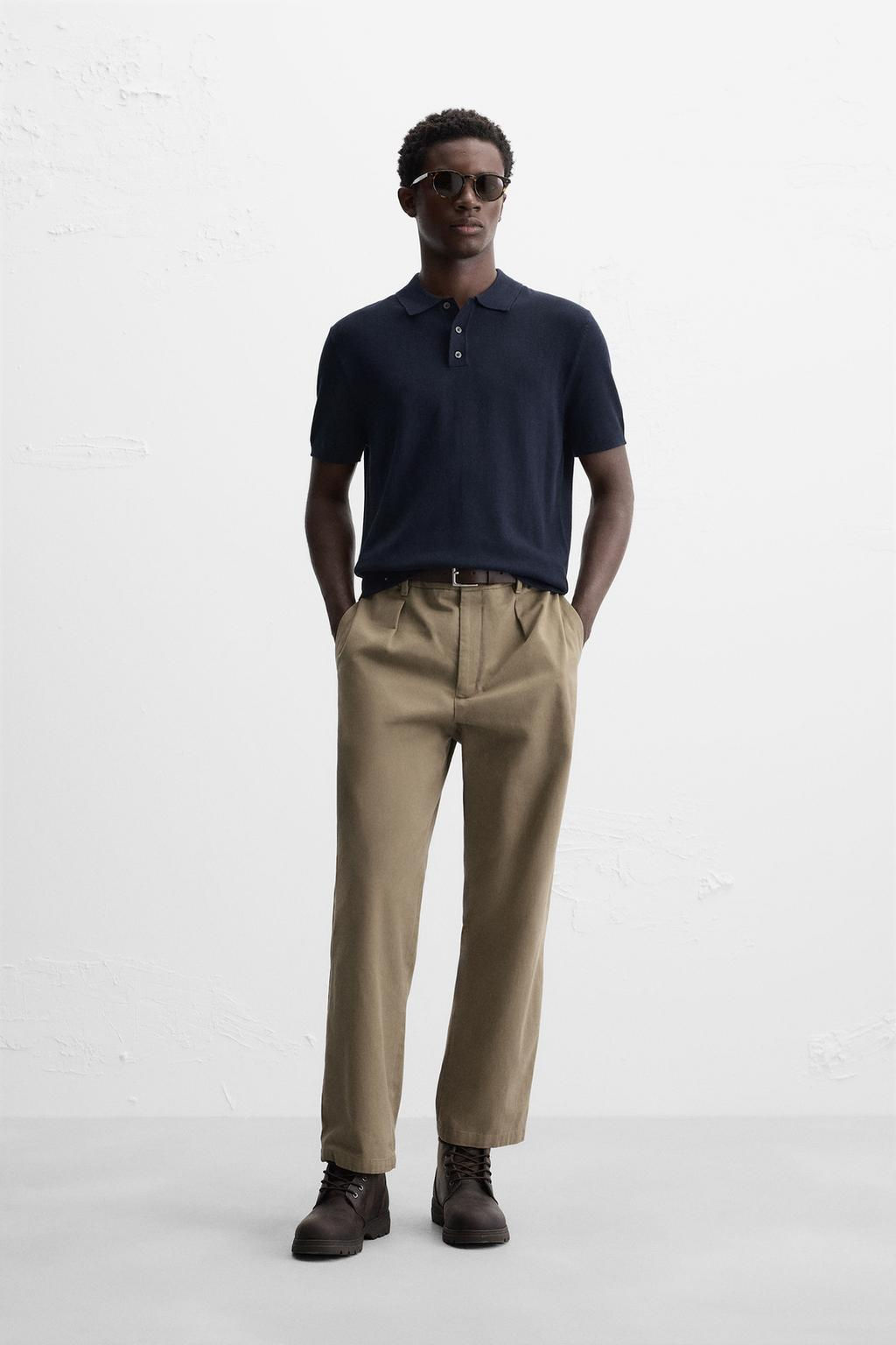 VISCOSE BLEND KNIT POLO SHIRT