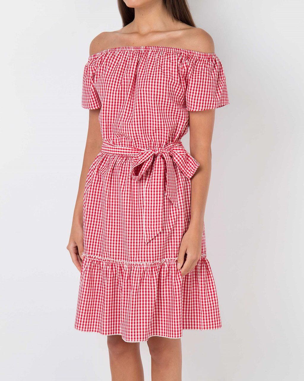 Хлопковое платье в клетку - Incity фото 3