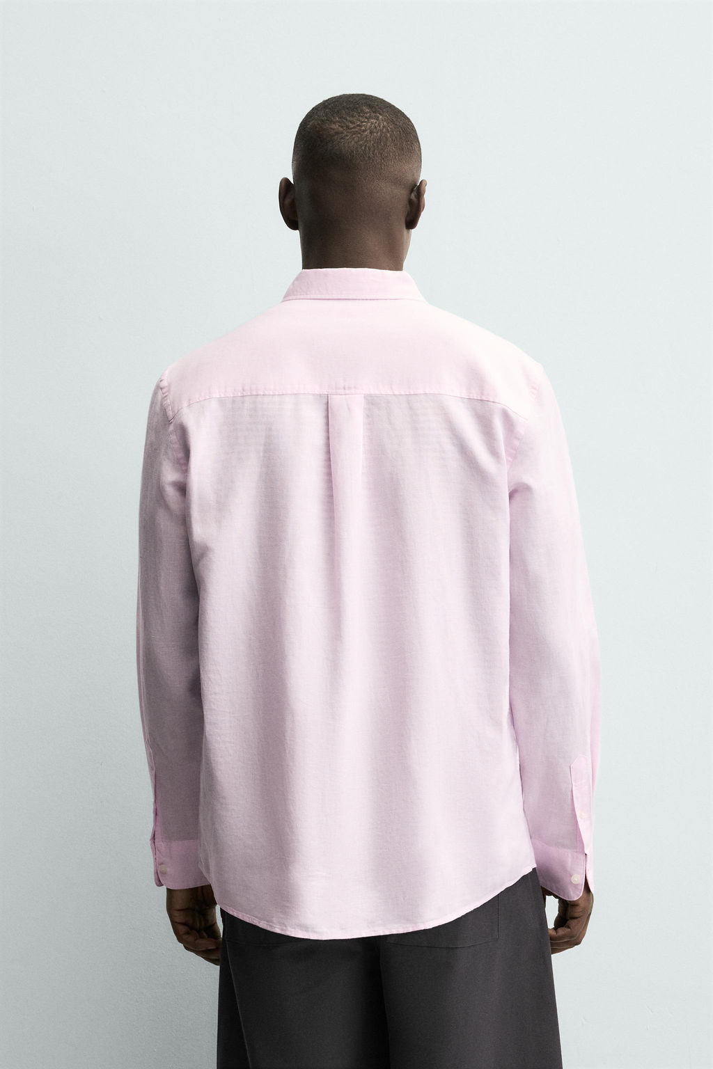 CAMISA REGULAR FIT LINO - ALGOD?N / Rosa - Zara фото 3