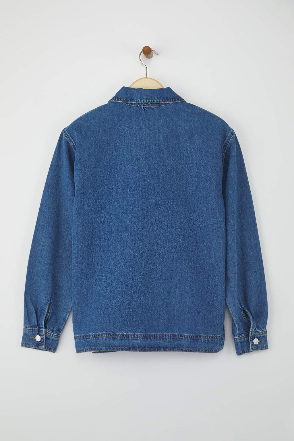 Mavi Fermuar Detayl? Denim Gomlek TWOAW26GO00002 - Trendyolmilla фото 6