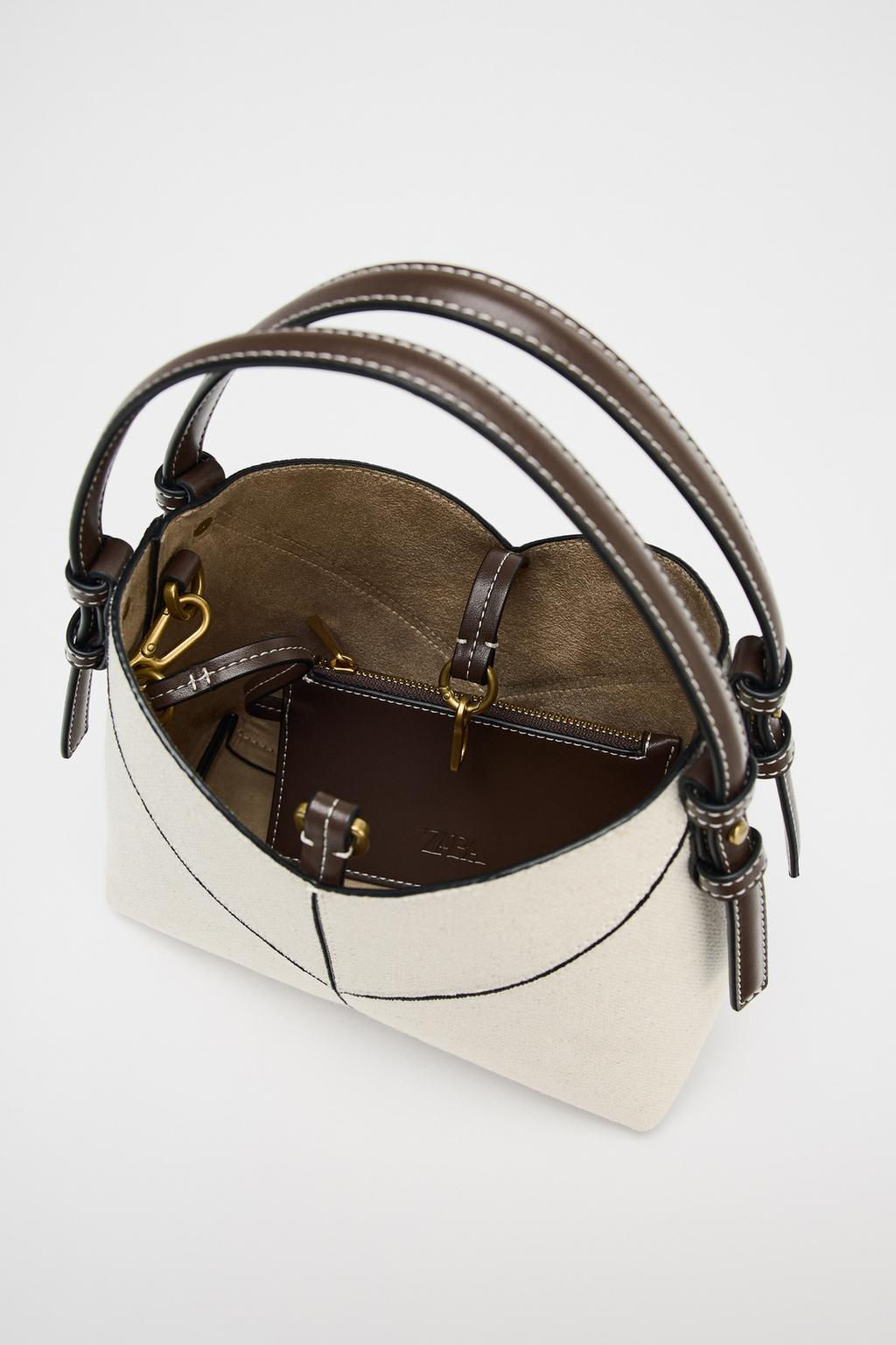 CONTRAST CANVAS MINI TOTE BAG - Zara фото 6