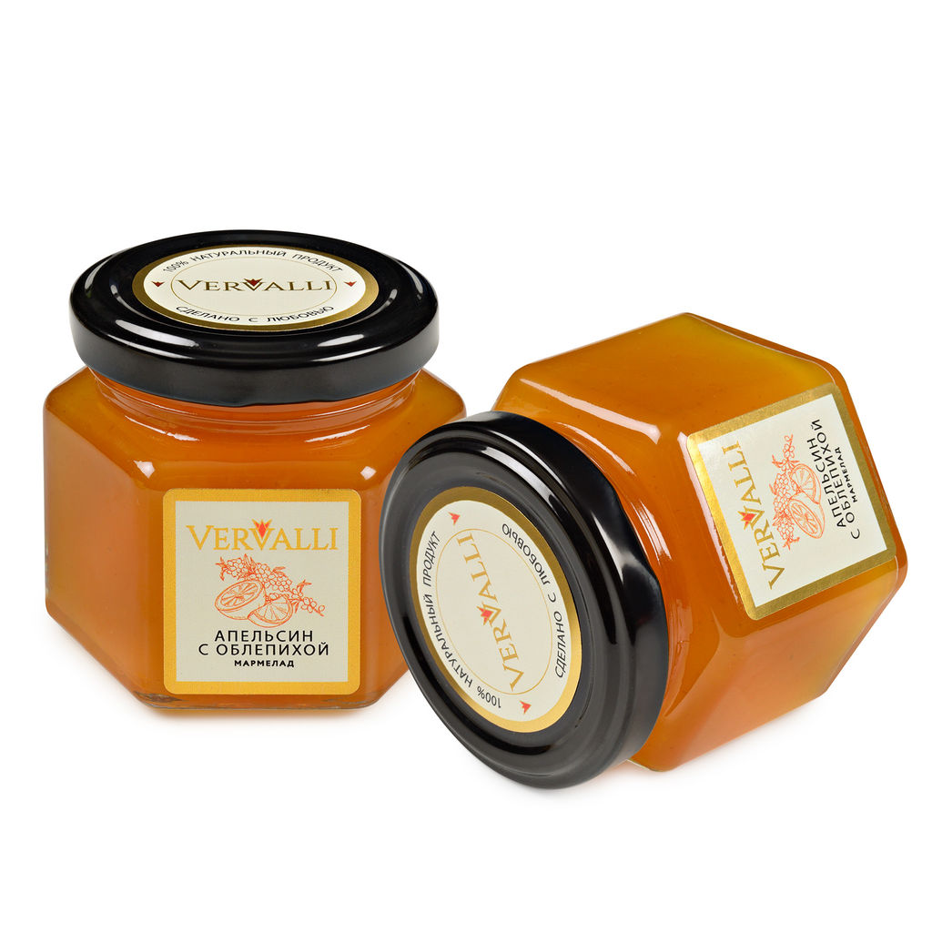 Мармелад Апельсин с облепихой ТМ VERVALLI в банке 120 гр - Chokodelika фото 2