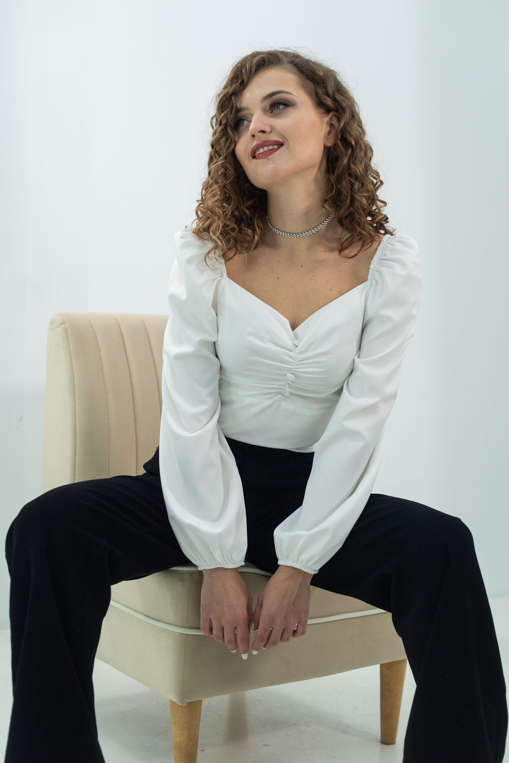 Блузка Ирэн (белый) - Nadi bordo фото 4