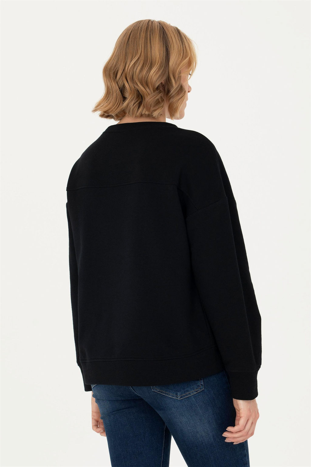 U. S. Polo Assn Женский черный базовый свитшот с круглым вырезом - U.s. polo assn фото 5