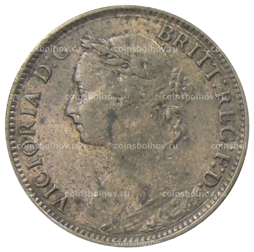 Монета 1 фартинг 1885 года Великобритания